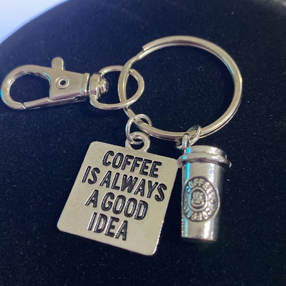 Coffee Is Always A Good Idea Keychain Purse Charm - Picture 6 of 10
